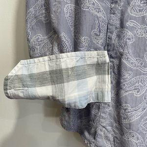 INC International Concepts paisley purple shirt with cuff accents